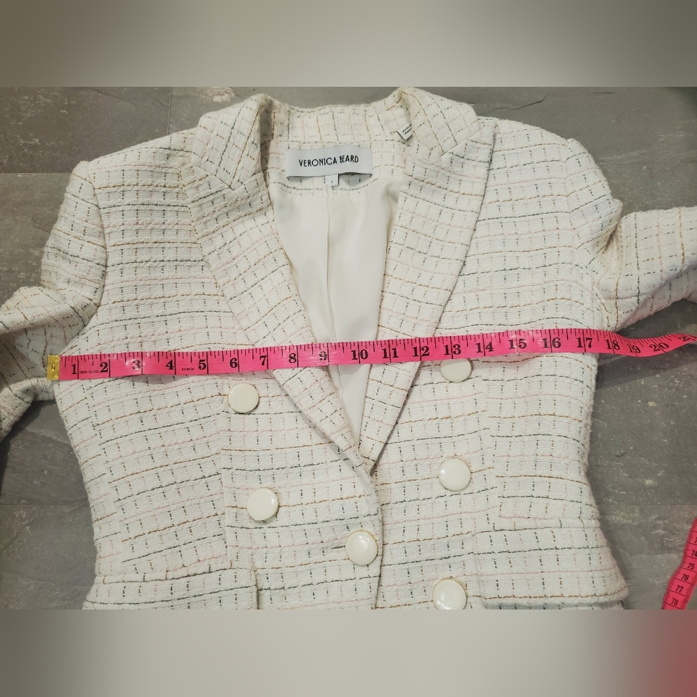 Veronica Beard Diego Dickey Jacket. Long Sleeve Blazer. Tweed. Cotton. Size 2. - Picture 15 of 16